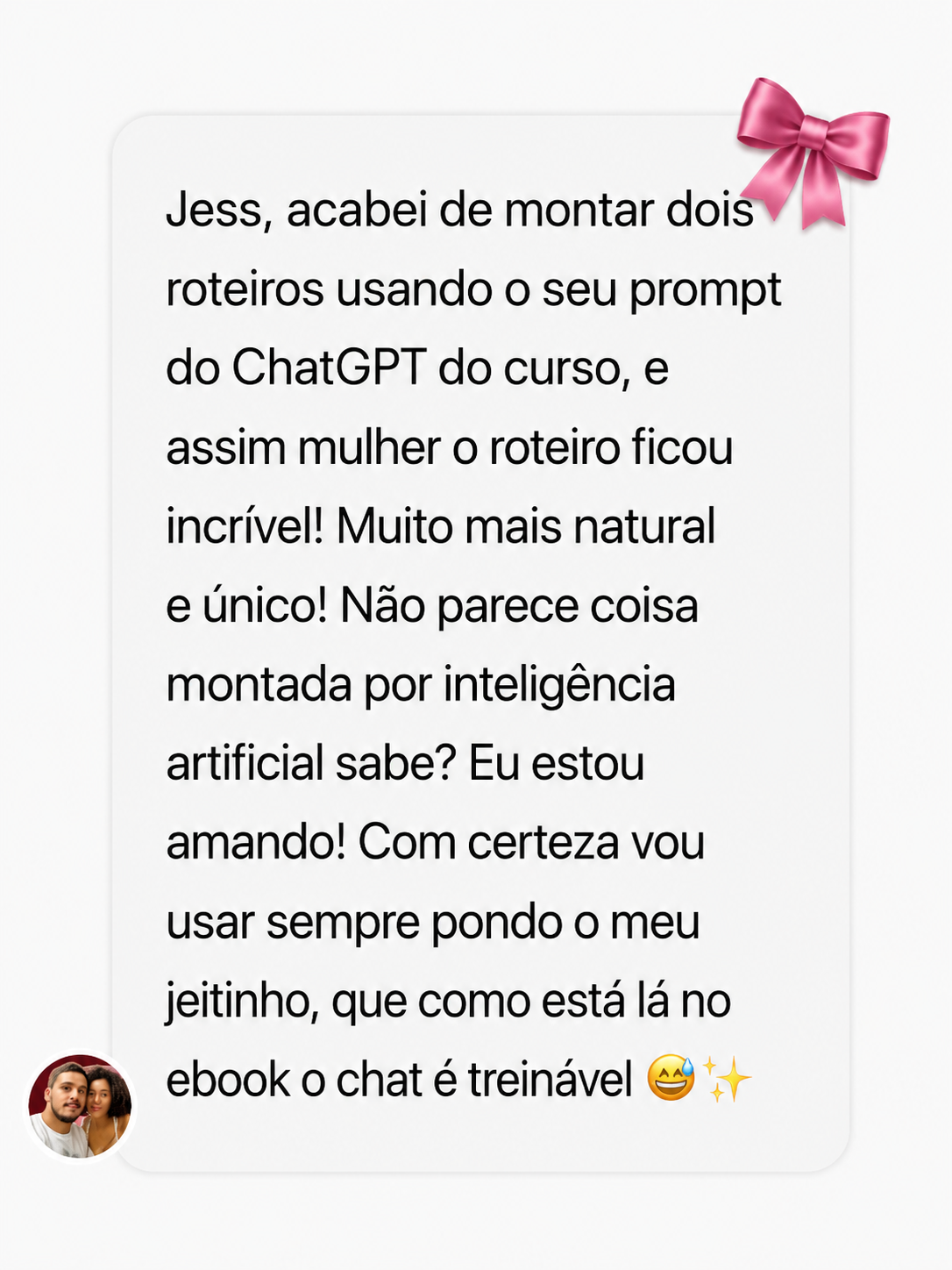 Print de conversa real validando o passo 02 do protocolo, sobre roteiro feito com ChatGPT