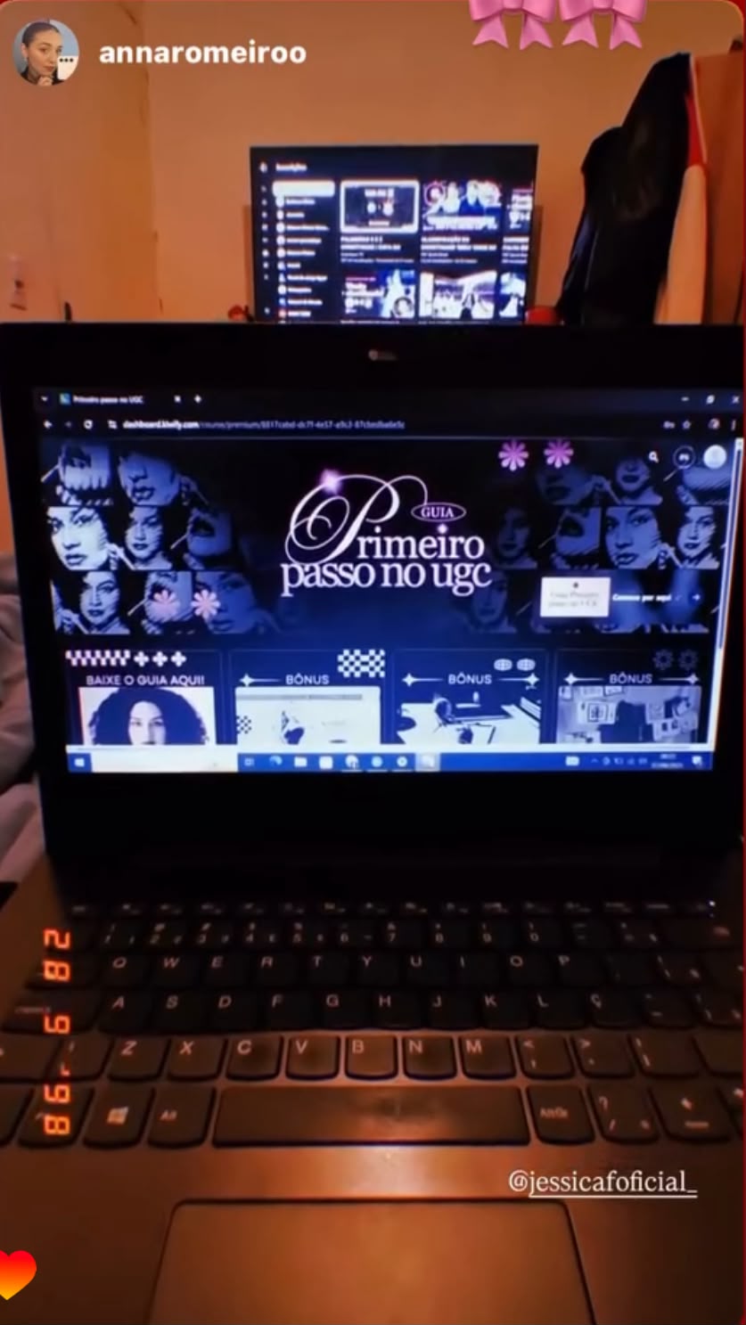 Story real de @annaromeiroo mostrando a área de membros do guia